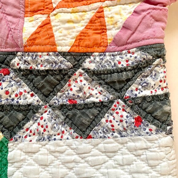 Handmade Baby Hooded Jacket Made from Vintage Quilts NB Calliope Pink White - Picture 8 of 12